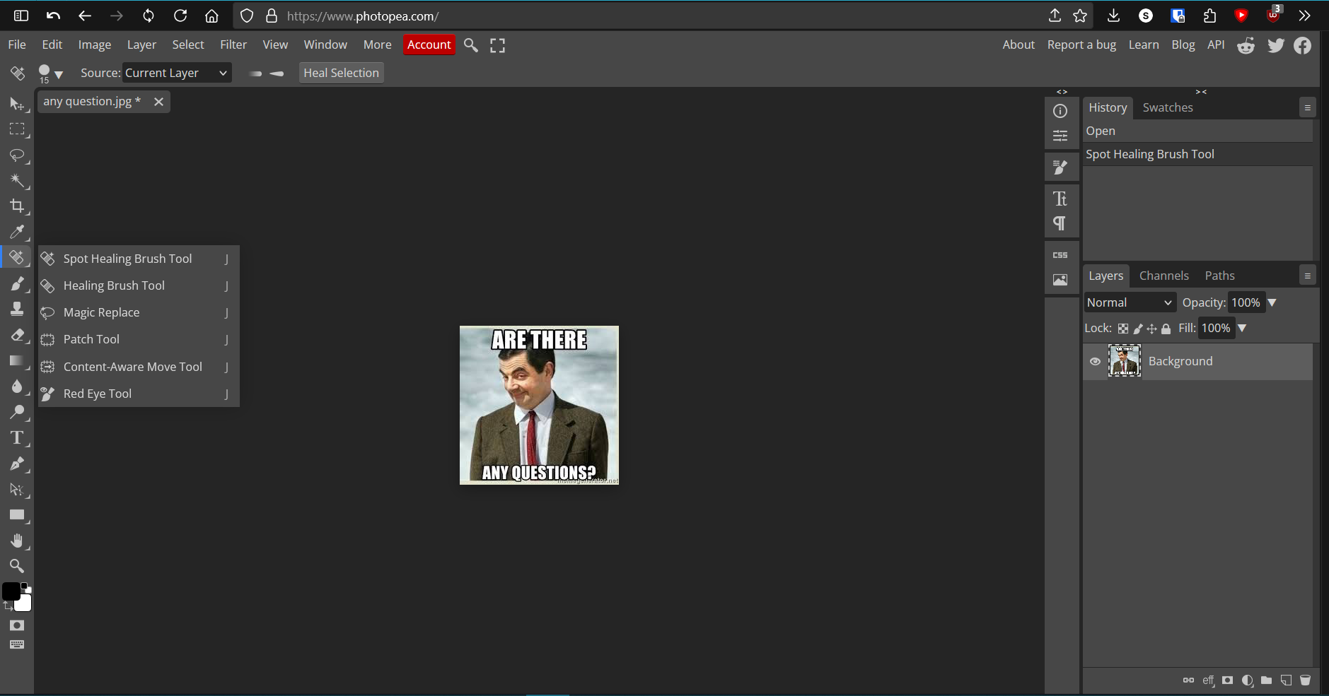Photopea Interface